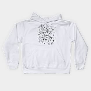 Soft Snow Poem in Dark Font Kids Hoodie